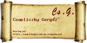 Csapliczky Gergő névjegykártya
